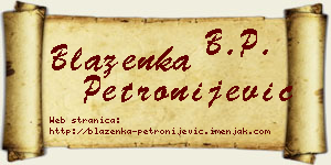 Blaženka Petronijević vizit kartica